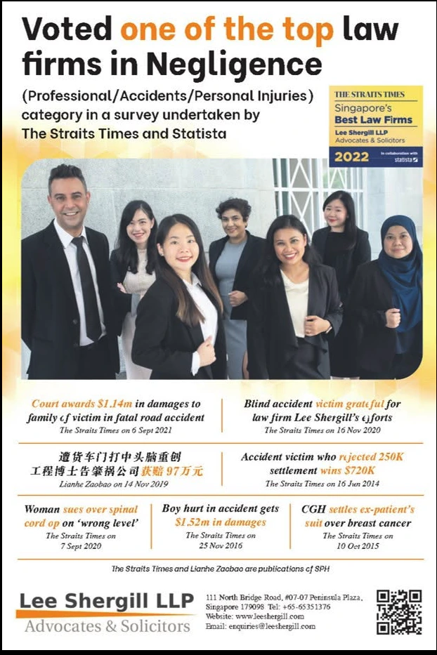 The Straits Times Singapore’s Best Law Firms 2022 badge for Lee Shergill LLP, in collaboration with Statista